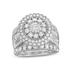 Thumbnail Image 1 of 2-7/8 CT. T.W. Multi-Diamond Layered Double Frame Multi-Row Bridal Set in 10K White Gold