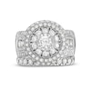 Thumbnail Image 4 of 2-7/8 CT. T.W. Multi-Diamond Layered Double Frame Multi-Row Bridal Set in 10K White Gold
