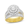 Thumbnail Image 1 of 2 CT. T.W. Diamond Double Frame Triple Row Bridal Set in 10K Gold