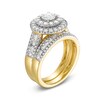 Thumbnail Image 3 of 2 CT. T.W. Diamond Double Frame Triple Row Bridal Set in 10K Gold