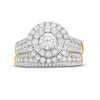 Thumbnail Image 4 of 2 CT. T.W. Diamond Double Frame Triple Row Bridal Set in 10K Gold