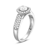 Thumbnail Image 3 of 1 CT. T.W. Diamond Cushion-Shaped Frame Triple Row Engagement Ring in 14K White Gold (I/I1)