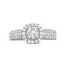 Thumbnail Image 4 of 1 CT. T.W. Diamond Cushion-Shaped Frame Triple Row Engagement Ring in 14K White Gold (I/I1)