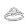 Thumbnail Image 1 of 1 CT. T.W. Diamond Frame Double Row Split Shank Engagement Ring in 14K White Gold (I/I2)