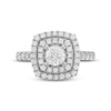 Thumbnail Image 4 of 1-1/2 CT. T.W. Diamond Cushion-Shaped Double Frame Engagement Ring in 14K White Gold (I/I1)