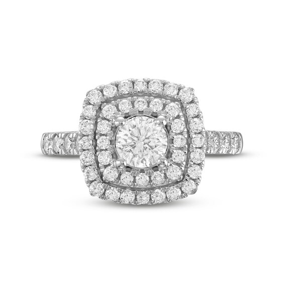 1-1/2 CT. T.w. Diamond Cushion-Shaped Double Frame Engagement Ring in 14K White Gold (I/I1)