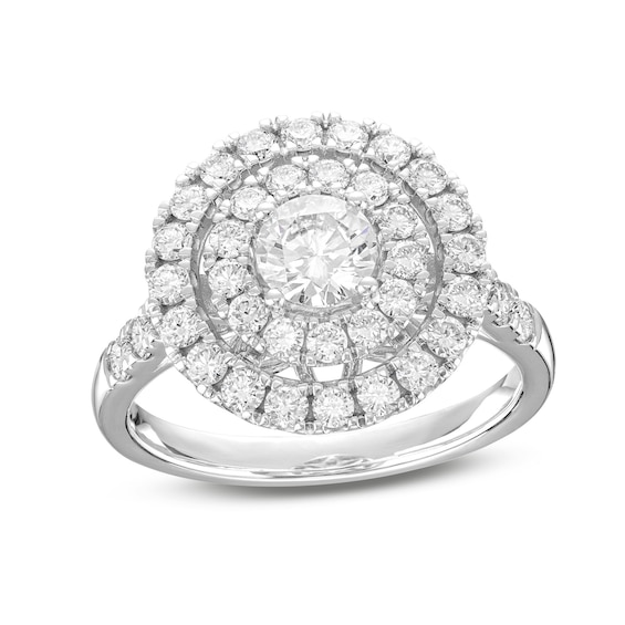 1-1/2 CT. T.w. Diamond Double Frame Engagement Ring in 14K White Gold (I/I1)