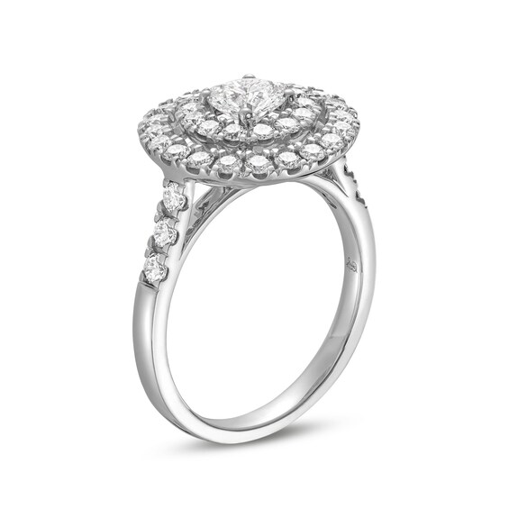 1-1/2 CT. T.w. Diamond Double Frame Engagement Ring in 14K White Gold (I/I1)