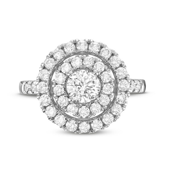 1-1/2 CT. T.w. Diamond Double Frame Engagement Ring in 14K White Gold (I/I1)