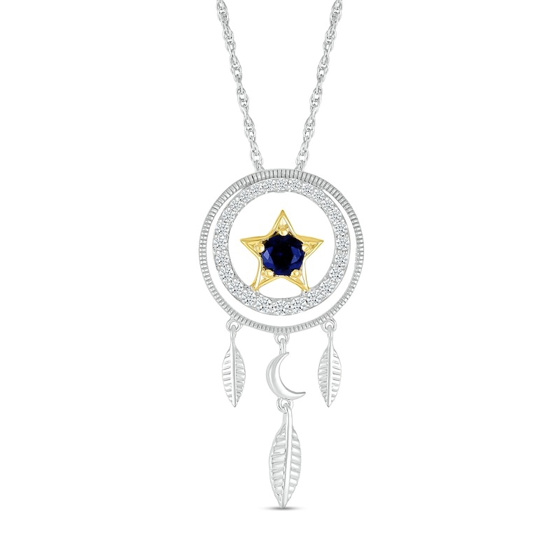 Color Blossom Double Star Pendant, Yellow Gold, Onyx And Diamond