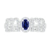 Thumbnail Image 2 of Oval Blue and White Lab-Created Sapphire "MOM" Ring in 10K White Gold