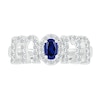 Thumbnail Image 2 of Oval Blue and White Lab-Created Sapphire "MOM" Ring in 10K White Gold