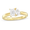 Thumbnail Image 1 of 1 CT. T.W. Pear-Shaped and Emerald-Cut Diamond Toi et Moi Engagement Ring in 14K Gold
