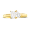 Thumbnail Image 4 of 1 CT. T.W. Pear-Shaped and Emerald-Cut Diamond Toi et Moi Engagement Ring in 14K Gold