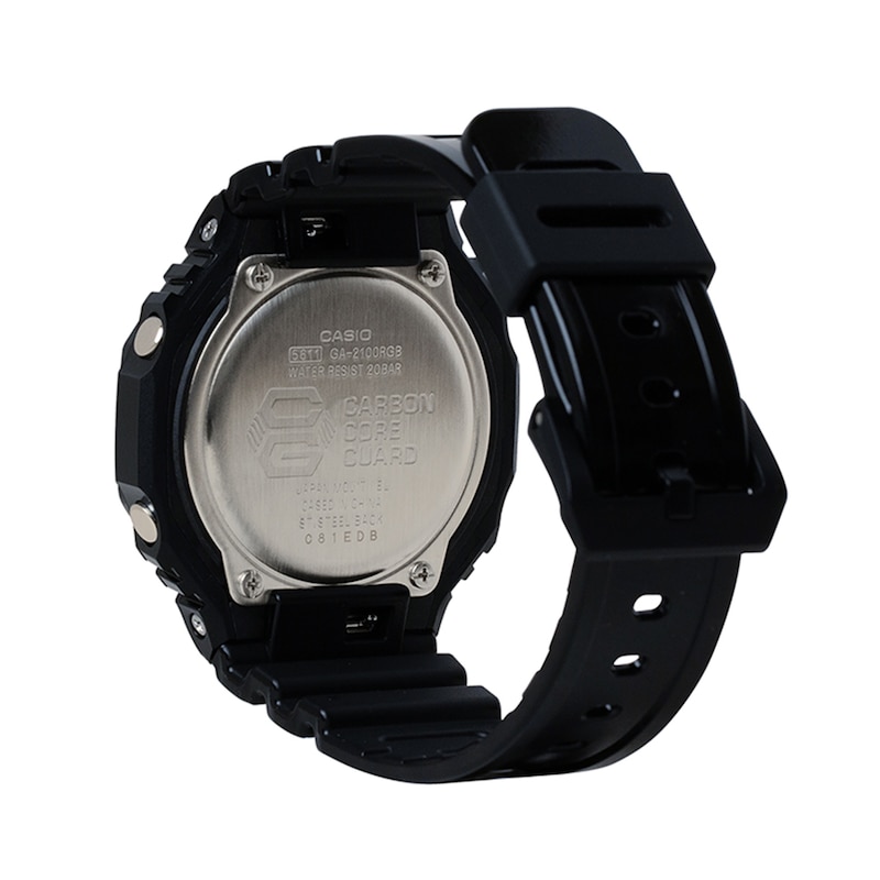 Main Image 2 of Men's Casio G-Shock Classic Black Resin Strap Watch with Black Dial (Model: GA2100RGB-1A)