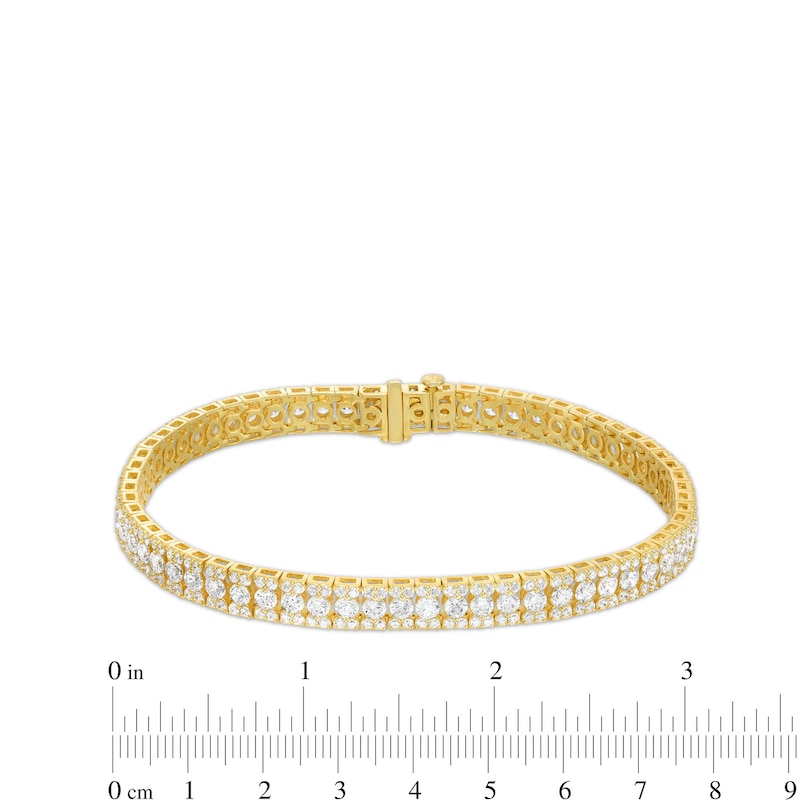 Main Image 4 of 6 CT. T.W. Diamond Triple Row Line Bracelet in 10K Gold