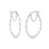 Thumbnail Image 1 of 1/4 CT. T.W. Diamond Station Inside-Out Hoop Earrings in 10K White Gold