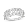 Thumbnail Image 1 of 1 CT. T.W. Diamond Floral Lattice-Style Ring in 10K White Gold
