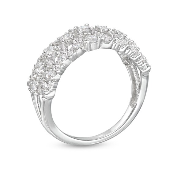 1 CT. T.w. Diamond Floral Lattice-Style Ring in 10K White Gold