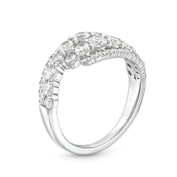 1-1/2 CT. T.w. Certified Lab-Grown Diamond Graduating Bypass Ring in 14K White Gold (F/Si2)