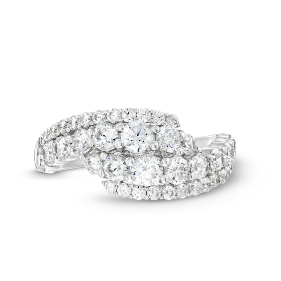 1-1/2 CT. T.w. Certified Lab-Grown Diamond Graduating Bypass Ring in 14K White Gold (F/Si2)