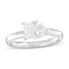 Thumbnail Image 1 of 1 CT. T.W. Pear-Shaped and Emerald-Cut Diamond Toi et Moi Engagement Ring in 14K White Gold