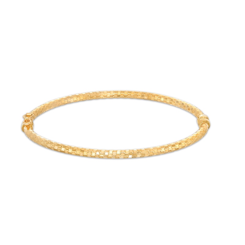 3.0mm Diamond-Cut Bangle in Hollow 10K Gold – 7.25"