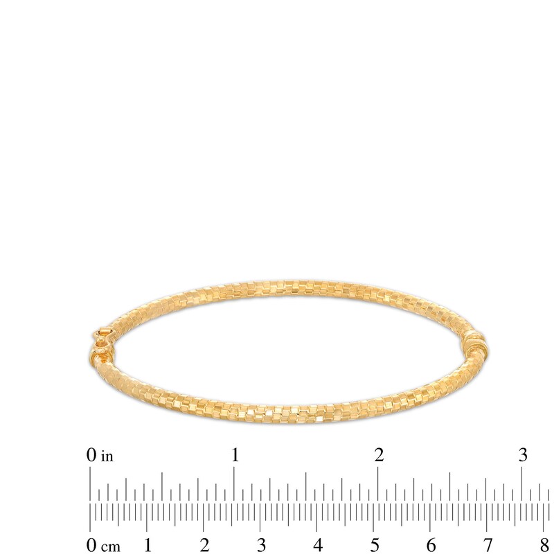 Main Image 3 of 3.0mm Diamond-Cut Bangle in Hollow 10K Gold – 7.25"
