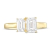 Thumbnail Image 4 of 1-1/2 CT. T.W. Emerald-Cut Diamond Toi et Moi Engagement Ring in 14K Gold