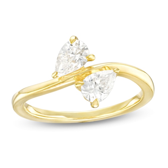 1 CT. T.w. Pear-Shaped Diamond Sideways Toi et Moi Engagement Ring in 14K Gold