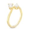 Thumbnail Image 3 of 1 CT. T.W. Pear-Shaped Diamond Sideways Toi et Moi Engagement Ring in 14K Gold