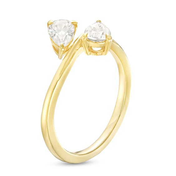 1 CT. T.w. Pear-Shaped Diamond Sideways Toi et Moi Engagement Ring in 14K Gold