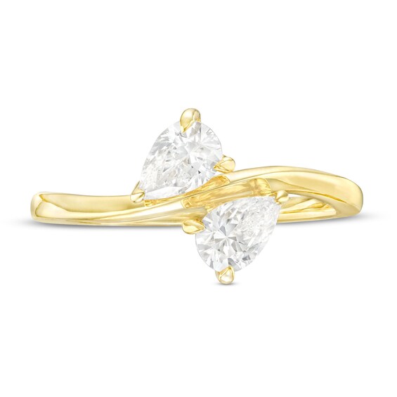 1 CT. T.w. Pear-Shaped Diamond Sideways Toi et Moi Engagement Ring in 14K Gold