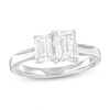 Thumbnail Image 1 of 1-1/2 CT. T.W. Emerald-Cut Diamond Toi et Moi Engagement Ring in 14K White Gold