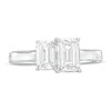 Thumbnail Image 4 of 1-1/2 CT. T.W. Emerald-Cut Diamond Toi et Moi Engagement Ring in 14K White Gold