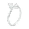 Thumbnail Image 3 of 1 CT. T.W. Pear-Shaped Diamond Sideways Toi et Moi Engagement Ring in 14K White Gold