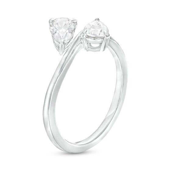 1 CT. T.w. Pear-Shaped Diamond Sideways Toi et Moi Engagement Ring in 14K White Gold