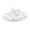 Thumbnail Image 1 of 1-1/2 CT. T.W. Pear-Shaped Diamond Toi et  Moi Engagement Ring in 14K White Gold