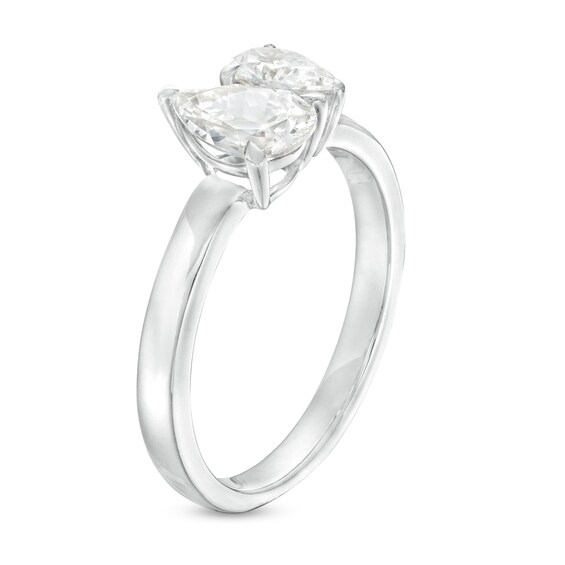 1-1/2 CT. T.w. Pear-Shaped Diamond Toi et Moi Engagement Ring in 14K White Gold