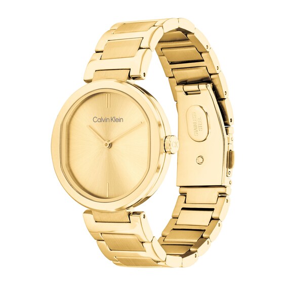 Ladies' Calvin Klein Gold-Tone IP Watch with Champagne Dial (Model: 25200252)