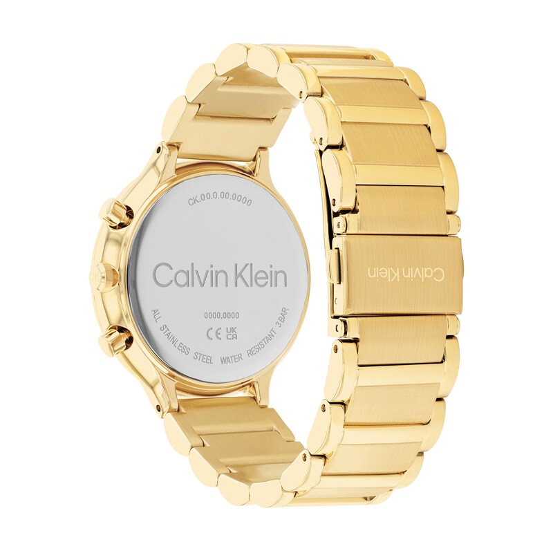 Main Image 3 of Ladies' Calvin Klein Gold-Tone IP Chronograph Watch with Black Dial (Model: 25200240)