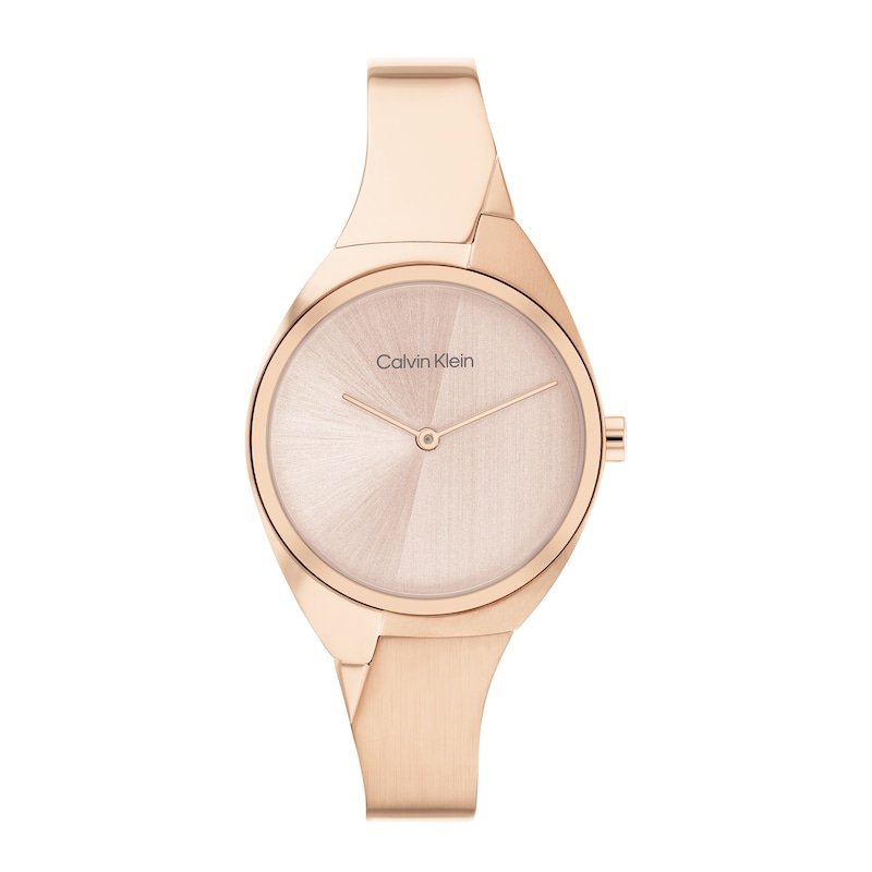 Main Image 1 of Ladies' Calvin Klein Rose-Tone IP Bangle Watch with Rose-Tone Dial (Model: 25200236)