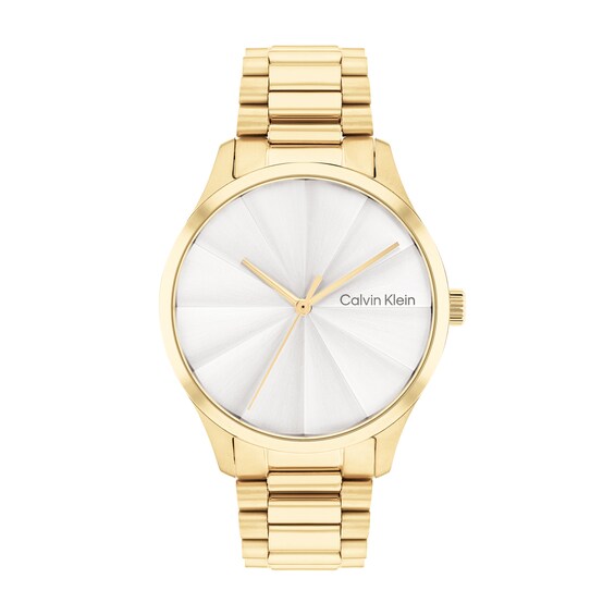 Calvin Klein Gold-Tone IP Watch with White Dial (Model: 25200232)