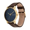 Thumbnail Image 2 of Men's Calvin Klein Brown Leather Strap Watch with Blue Dial (Model: 25200261)
