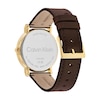 Thumbnail Image 3 of Men's Calvin Klein Brown Leather Strap Watch with Blue Dial (Model: 25200261)