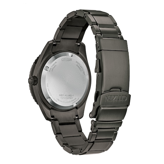 Men's Citizen Promaster Dive Super Titaniumâ¢ Black PVD Automatic Watch with Grey Dial (Model: Nb6025-59H)