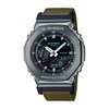Thumbnail Image 1 of Men’s Casio G-Shock Classic Gunmetal Grey IP Green Fabric Strap Watch with Black Dial (Model: GM2100CB-3A)