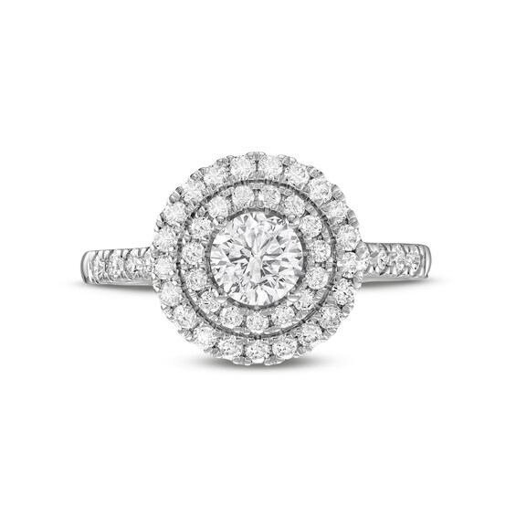 1-1/4 CT. T.w. Diamond Double Frame Engagement Ring in 14K White Gold (I/I1)