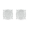 Thumbnail Image 2 of 1/2 CT. T.W. Multi-Diamond Frame Ornate Four-Corner Accent Stud Earrings in Sterling Silver