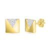 Thumbnail Image 1 of 7/8 CT. T.W. Diamond Trio Triangle Accent Rectangular Stud Earrings in 10K Gold